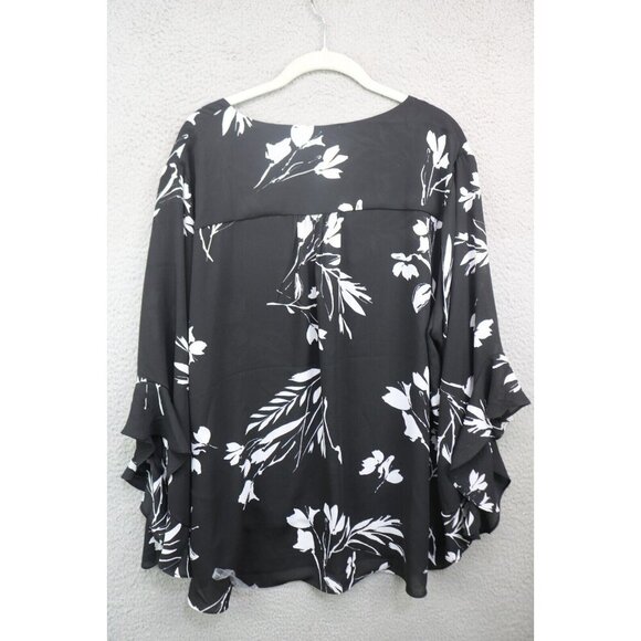 Chelsea & Theodore Womens Ruffle Wide 3/4 Sleeves Blouse-2X/TG New w/Tags - Picture 9 of 11